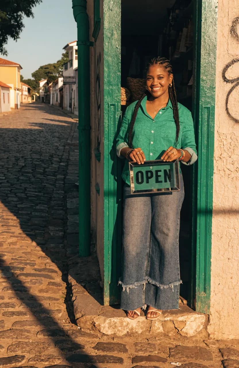 Empreendedora realizada à frente do próprio negócio recém-aberto em Maceió com o apoio da Assertiva Contabilidade