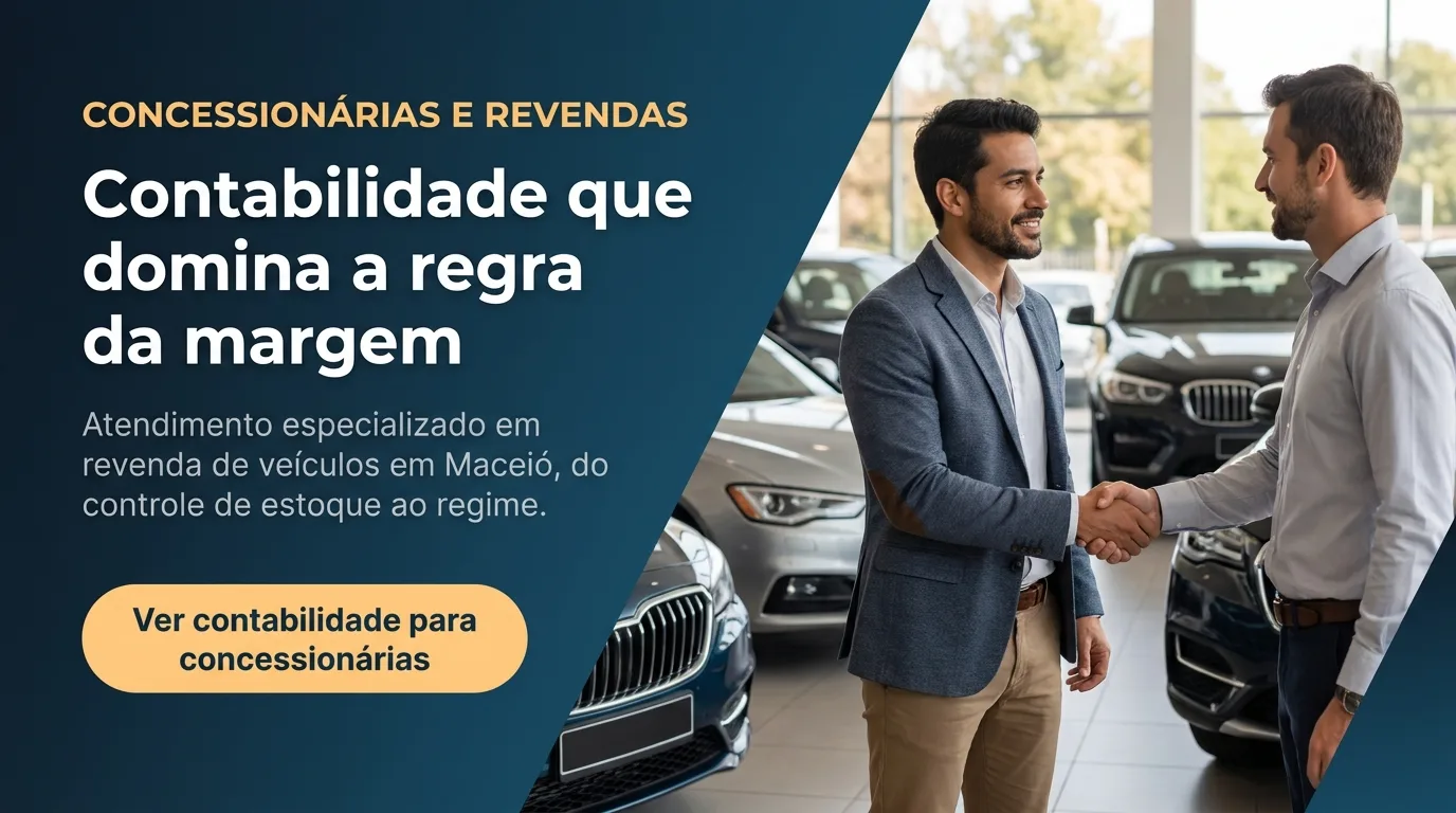 Contabilidade para concessionárias e revenda de veículos usados em Maceió · tributação sobre a margem