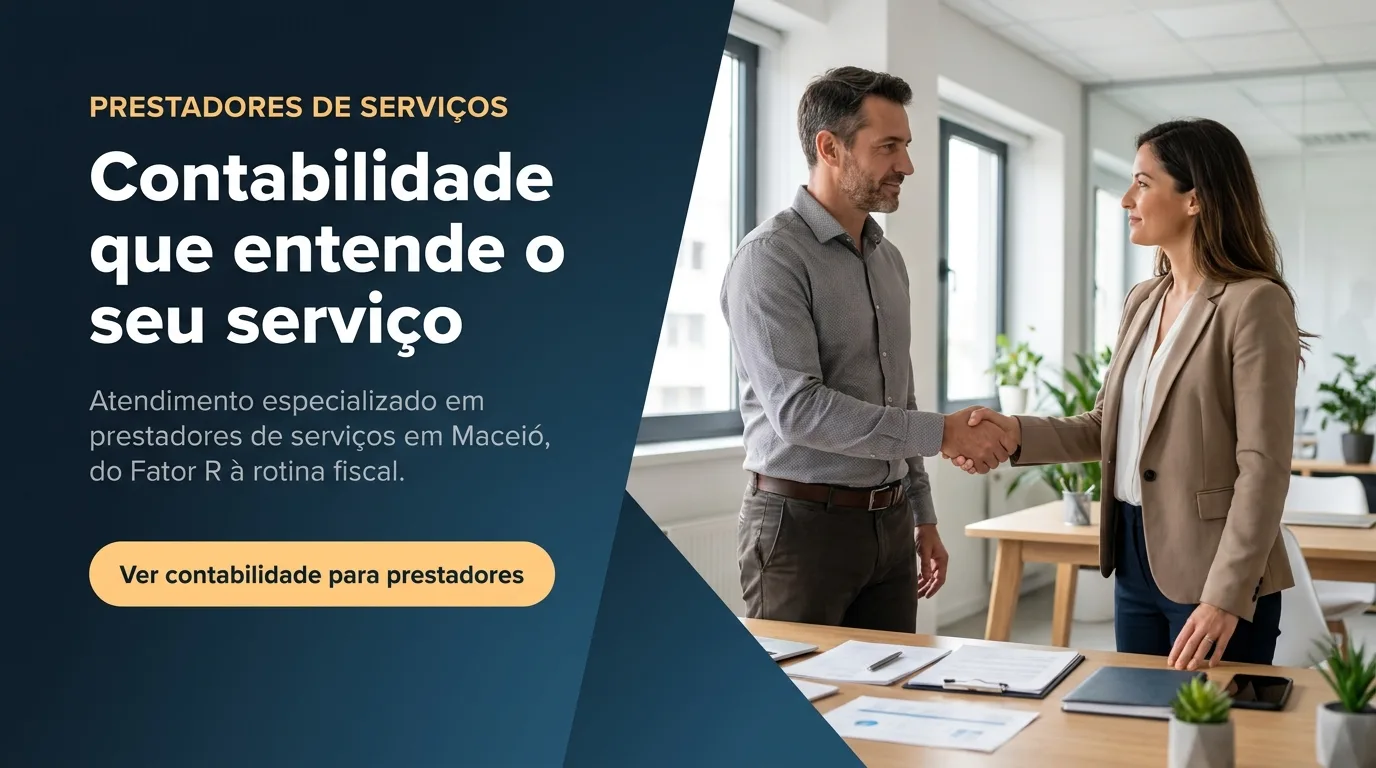 Contabilidade para prestadores de serviços em Maceió · migrar do Anexo V para o III pelo Fator R
