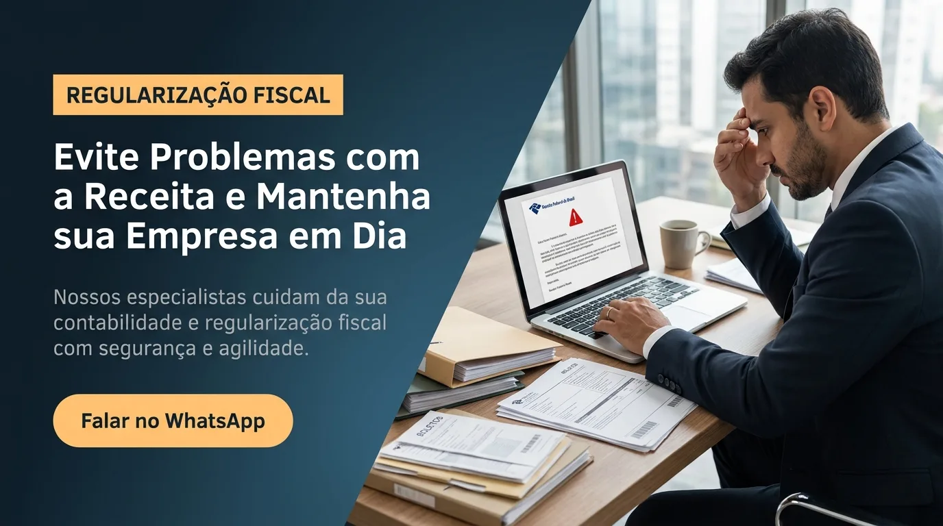 Empresário preocupado com CNPJ irregular diante de notificação da Receita Federal, a Assertiva cuida da regularização em Maceió